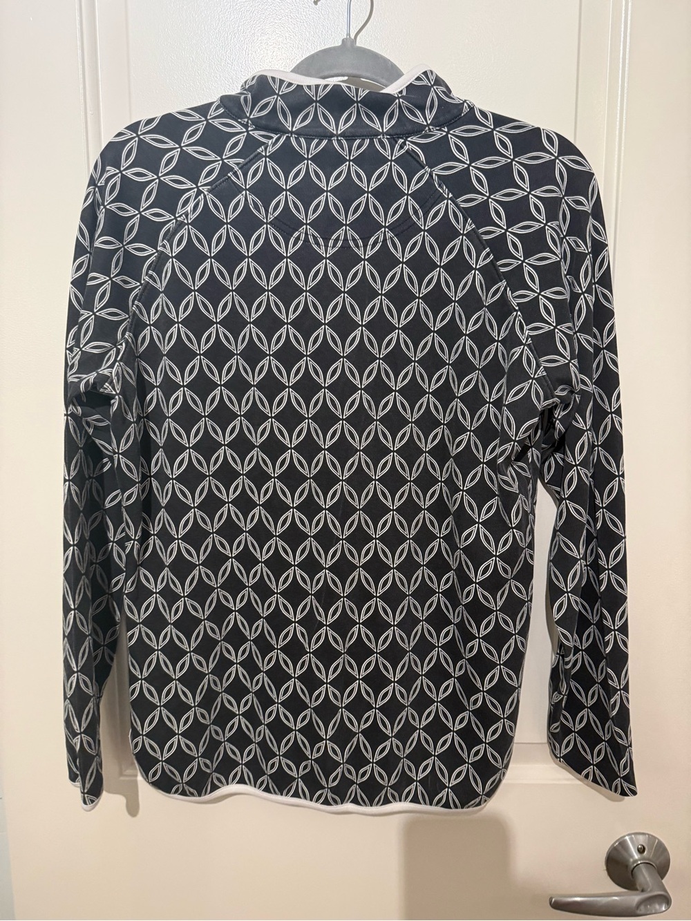 Peter Millar TCU Women’s Quarter Zip Performance Pullover Black White Size L - Picture 5 of 5